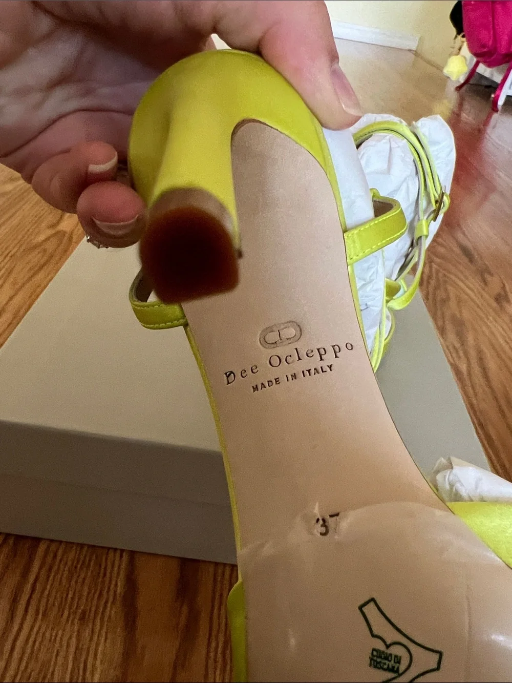 Dee Ocleppo Bow Slingback Pump Lime Satin Heels